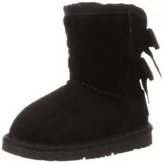 15.0 cm E_ブラック [オリエンタルトラフィック] キッズ ムートン ブーツ 女の子 リボン 防寒 雪 ガールズ 暖かい K-942 BLACK 15 cm E