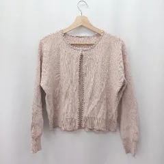 ◇ Θ Couture Brooch 数珠付き 長袖 ニットセーター サイズ38 ピンク系 レディース E  【1506190013527】