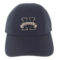 HERMES セリエボタンロゴ キャップ ネイビー SIZE 57 美品 ブランド雑貨総合 HERMES セリエボタンロゴ キャップ ネイビー