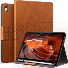 auaua iPad 第10世代 10.9インチ ケース ペン収納 iPad 10 ケース2022 専用 PUレザー 手帳型 ひび割れ防止 耐衝撃 オートスリープ＆スタンド機能付き 全面保護 iPad 10 世代 (Brown)