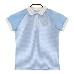 サイズ：0 JACK BUNNY ジャックバニー  メッシュ切替 半袖ポロシャツ ボーダー柄 ブルー系 [240101307529]# ゴルフウェア レディース ストスト