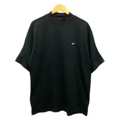 ナイキ NIKE ポロシャツ カットソー モックネックワンポイントロゴ 半袖 XL 黒 ブラック