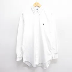 XL/古着 ラルフローレン 長袖 ブランド シャツ メンズ 90s ワンポイントロゴ BLAKE ロング丈 コットン ボタンダウン 白 ホワイト 25may20 