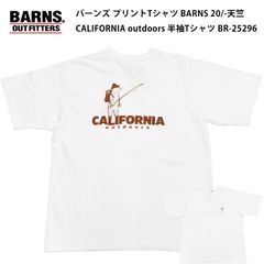 バーンズ プリントTシャツ BARNS 20/-天竺 CALIFORNIA outdoors 半袖Tシャツ BR-25296 ホワイト 新品