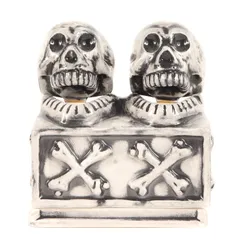 美品 NEIGHBORHOOD ネイバーフッド 19AW スカル インセンスチャンバー お香立て BOOZE DUAL SKULL / CE-INCENSE CHAMBER 192AINH-AC01 ブラック 黒 ブランド グッズ インテリアのサムネイル