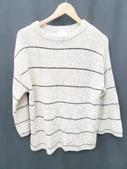 ◇ ⊇ H&M エイチアンドエム ボーダー 長袖 ニット セーター サイズEUR S US S ベージュ ブラック レディース P  【1409090027321】