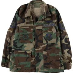 古着 90年代 米軍実品 迷彩柄 ウッドランドカモ リップストップ B.D.U ミリタリージャケット USA製 MEDIUM-SHORT メンズM相当/eaa553019