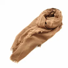 【新品タグ付き】A SAUCE MELER リネンフリンジストール　ブラウン ASAUCE MELER（アソースメレ）の「＜ASAUCE MELER（アソース