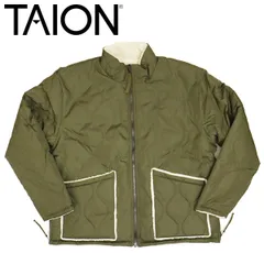 TAION (タイオン) R102BML-1 ミリタリー リバーシブル ハイネック ダウンジャケット TA028 全2色 D.OLIVExCREAM M