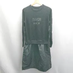 ◇ ⊇ ＆ JUPITER ジュピター 切替 長袖 膝丈 ニットワンピース サイズM-L ブラック レディース E  【1503310001471】