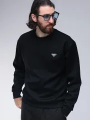 PRADA (プラダ) トライアングル ロゴ プレート クルーネック トレーナーのサムネイル