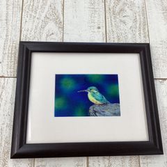 【中古美品】七宝焼 カワセミ 額入りアート｜玄関・リビングのアクセントに
