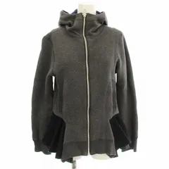 サカイ sacai ペプラム パーカー スウェット 12-01657 裏起毛 ジップアップ 長袖 2 グレー /☆Gのサムネイル