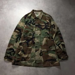 GQ1918◇U.S.ARMY : 90's BDUジャケット◇M-LONG◇ウッドランドカモ 米軍 リップストップ SP0100-96-D-0350