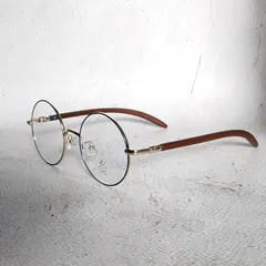 【Effortless round】伊達メガネ　オーバル　ブラウン　メタルフレーム　レトロモダン 眼鏡 ユニセックスデザイン ヴィンテージ風 UV400保護 近視レンズ対応 ブルーライト対策　丸メガネ【DM00102BRW】