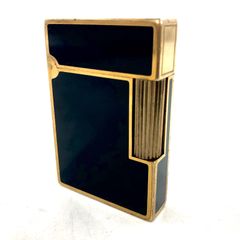 S.T.DUPONT デュポン ローラー式 ガスライター ブラック×ゴールド 火花確認済み【PF-90】