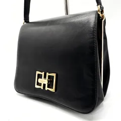 【良品】 Salvatore Ferragamo サルヴァトーレフェラガモ ショルダーバッグ トートバッグ ワンショルダーバッグ ハンドバッグ 馬具 ガンチーニ ゴールド金具 レザー 革 ブラック 黒色 フラップ ユニセックス 男女兼用 メンズ レディース