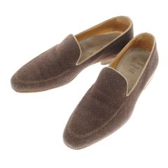 【中古】ディメッラ DI MELLA ジュートキャンバス ローファー アッシュブラウン【サイズ6】【メンズ】