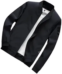 [アスペルシオ] クラシック ジャケット 長袖 フードなし ジップアップ ウェア オシャレ アウター メンズ 大人 ストリート ブルゾン ヒップホップ ジャンパー アウトドア 襟なし ボンバージャケット アメカジ ミリタリー 通勤 [アクアブラック] [XL]