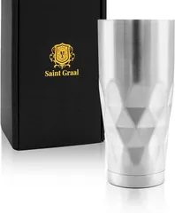 SaintGraal ビールジョッキ タンブラー 真空断熱 ステンレス ハイボール グラス 父の日 誕生日プレゼント 男性 ギフト 660ml(シルバー)