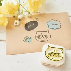 消しゴムはんこ♡ぶさかわ猫♡