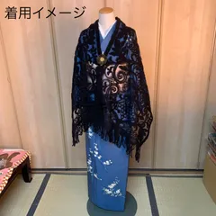 無月　高級ショール　ショール　無月ショール　レース　黒　着物　s14