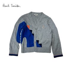 1476◯ paul smith カーディガン　馬　グレー　3A