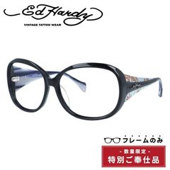 【訳あり・フレームのみ】エドハーディー フレームのみ アジアンフィット Ed Hardy KOI LEAPING BLACK 62サイズ バタフライ型 アウトレット品 ユニセックス メンズ レディース