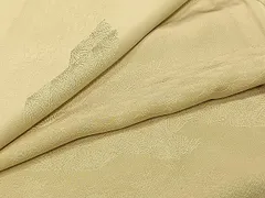 平和屋着物▽上質な色無地　単衣　松葉地紋　枯色　正絹　逸品　CAAU3813xi