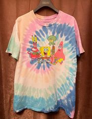 海外古着 スポンジボブ ビッグプリント Tシャツ カラフル タイダイ 