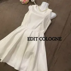 S 極美品✨ EDIT COLOGNE エディットコロン パーティードレス ノースリーブワンピース 結婚式 同窓会 お食事会や発表会など いろんなパーティーに サイズ２ ホワイト S519 0301