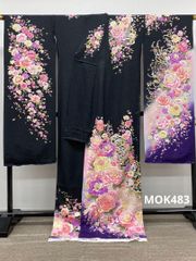 振袖 仮絵羽 金彩 紋意匠 正絹 未仕立て品 八掛付き MOK503 - メルカリ