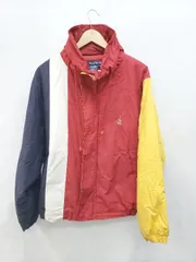 ◇ NAUTICA ノーティカ 長袖 ナイロンジャケット サイズM/M レッド系 マルチ レディース メンズ P  【1405290002397】