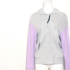 ★美品★ PUMA プーマ トップス パーカー ジップアップ 配色デザイン カジュアル スポーティ  グレー 送料無料　古着　レディース