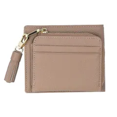 ☆ GBE.グレーベージュ ☆ LIZ DAYS タッセル付き二つ折り財布 リズデイズ LIZDAYS 二つ折り財布 レディース ブランド 本革 財布 カードケース 小銭入れ コンパクト ミニ 革 レザー L字ファスナー チャーム付き タッセルチャーム ギフト