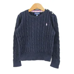 ポロラルフローレン セーター トップス 長袖 ケーブルニット キッズ 女の子用 6サイズ ネイビー POLO RALPH LAUREN 【中古】