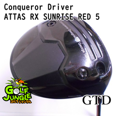 【中古】ドライバー GTD Conqueror Driver ATTAS RX SUNRISE RED 5 SX 10 ドライバー 地クラブ カスタム カーボンシャフト おすすめ メンズ 右[7573]