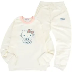 刺繍 ふわふわ キティ 上下 セット ルームウェア 部屋着 フリース エコファー ピンク ホワイト サンリオ 着る毛布 プレゼント ギフト ブランケット パジャマ 温かい キャラクター 大人 レディース 可愛い お昼寝 セットアップ ハローキティ キティちゃん