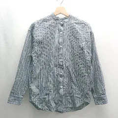 ◇ JOURNAL STANDARD relume ストライプ柄 長袖 シャツ サイズF グレー ブラウン レディース E  【1408220004362】