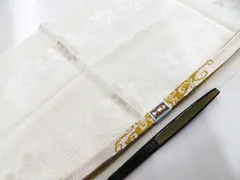 【一輝堂】【着物】和装小物　帯締め帯揚げセット　礼装用　高麗　金糸　末広付き　25w03-3811