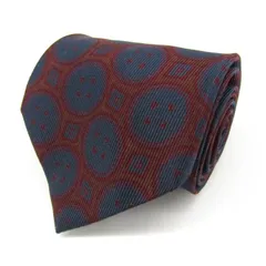 ヴァレンティノ ガラヴァーニ ブランドネクタイ ドット 幾何学模様 シルク イタリア製 メンズ ネイビー VALENTINO GARAVANI 【中古】