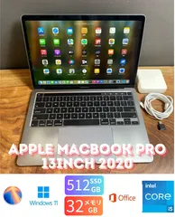 ［訳あり］Apple MacBook Pro 13inch 2020/Core i5 2GHz/32GB/SSD512GB/Windows11/Office 2021/Ri368