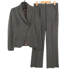 ZARA WOMAN ザラ ウーマン 通年 ストレッチ★ セットアップ テーラード ジャケット スラックス パンツ Sz.34 レディース 灰