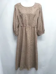 ◇ Θ ehka sopo エヘカソポ 花柄 長袖 ロング丈 ワンピース サイズF ブラウン系 レディース E  【1508060006776】