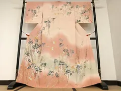 平和屋着物●訪問着　作家物　枝花文　藤花房　暈し染め　金銀彩　正絹　逸品　AAAY6563zg