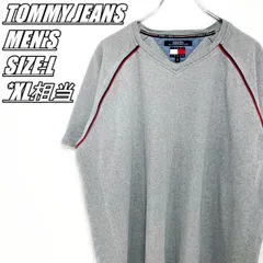 【US古着】TOMMY JEANS　トミージーンズ　Tシャツ　厚手　メンズ　サイズ表記L　XL相当　グレー