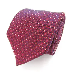 ピエールカルダン ブランド ネクタイ シルク 小紋柄 総柄 メンズ ワインレッド Pierre Cardin 【中古】