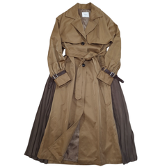 GWお買い逃しタイムセール21時〜♪【Ameri Vintage アメリヴィンテージ】バックプリーツトレンチコート フリーサイズ ブラウン  レディース