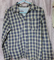 レトロ風 長袖チェックシャツ メンズ Mサイズ ビンテージスタイル