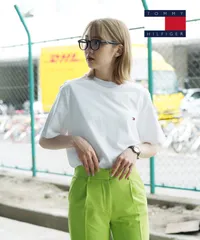 新品 未使用 並行輸入 トミー ヒルフィガー TOMMY HILFIGER Core Flag Core Plus 半袖Tシャツ 09t2225 Cホワイト【メール便】